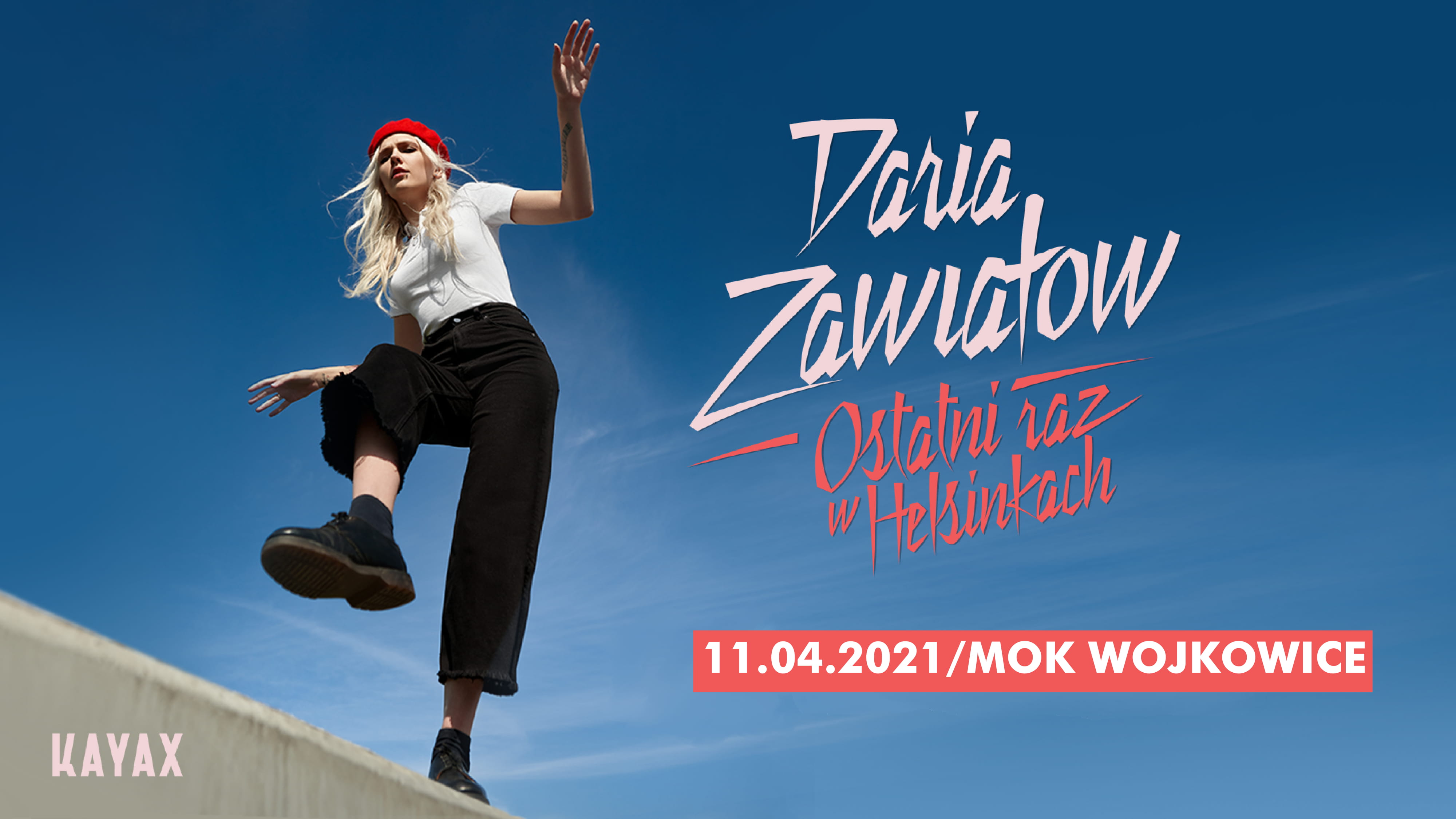 Plakat do koncertu Darii Zawiałow 11 kwietnia 2021 roku
