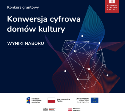 Grafika informacyjna o wynikach projektu "Konwersja cyfrowa domów kultury" Narodowego Centrum Kultury