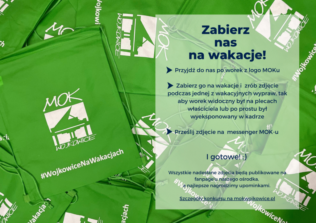 Aby wziąć udział w zabawie wystarczy zdobyć specjalny worek z logo MOK - jest to możliwe w każdy wtorek i czwartek lipca podczas akcji _Wakacje w mieście_. Będziemy na Was czekać z workami w oko