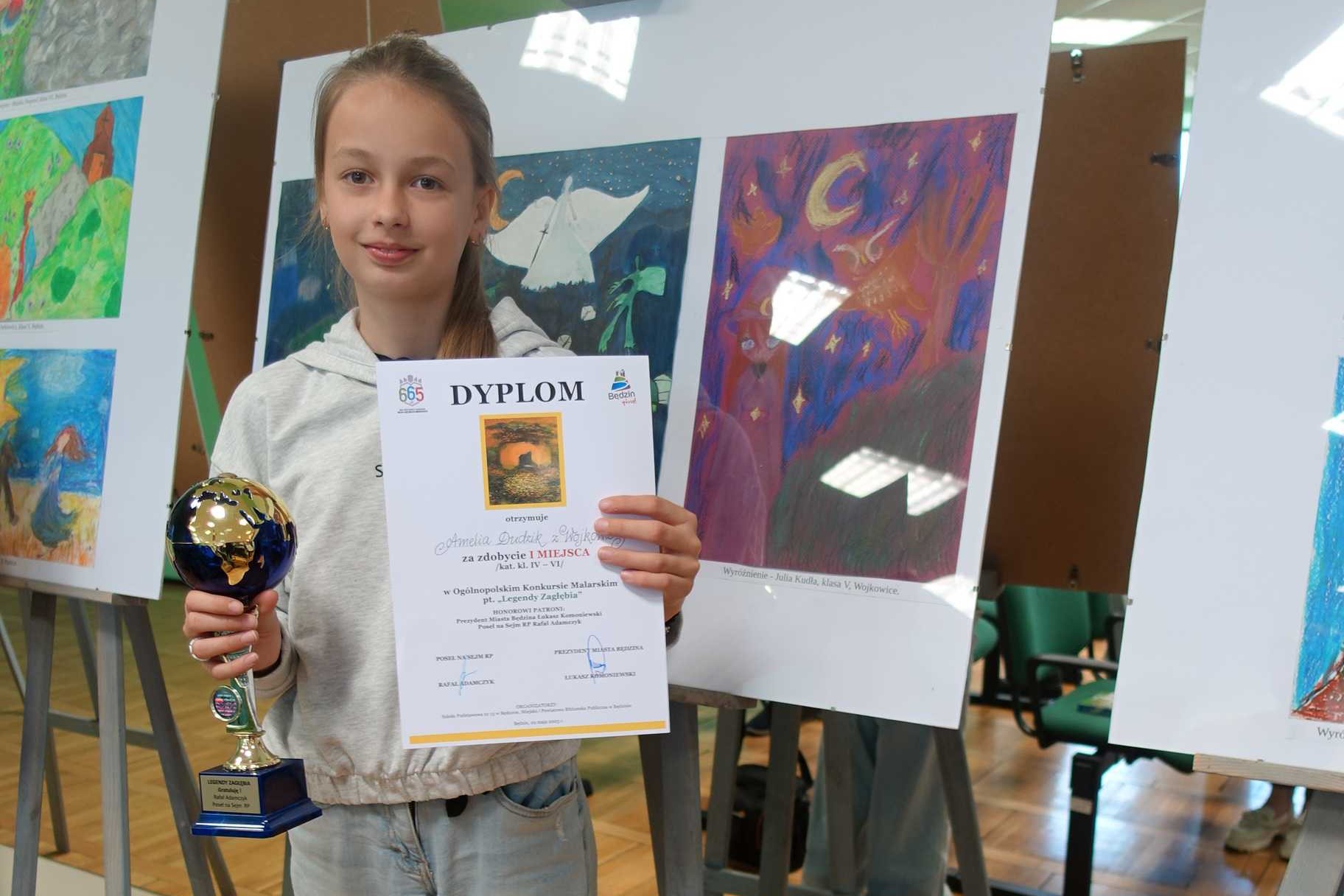 uczestniczka z nagrodą na Ogólnopolskim Konkursie Malarskim "Zagłębiowskie legendy" - MOK Wojkowice