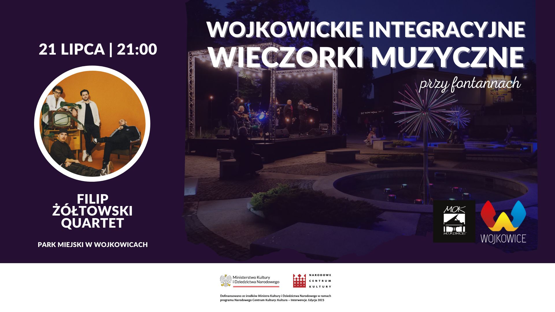 Filip Żółtowski Quartet - Wieczorem muzyczny - 21 lipca Park Miejski