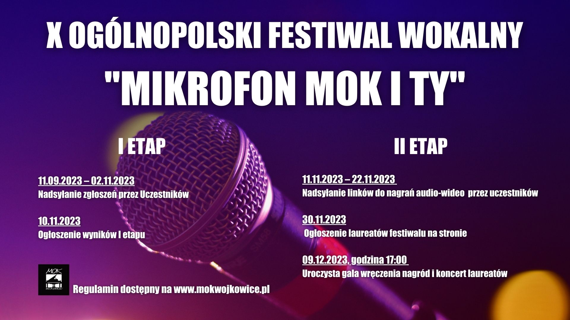 X Ogólnopolski Festiwal Wokalny "Mikrofon MOK i Ty" Wojkowice 2023