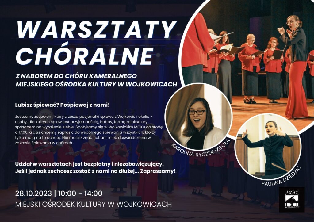 grafika przedstawiająca warsztaty chóralne z naborem do chóru kameralnego